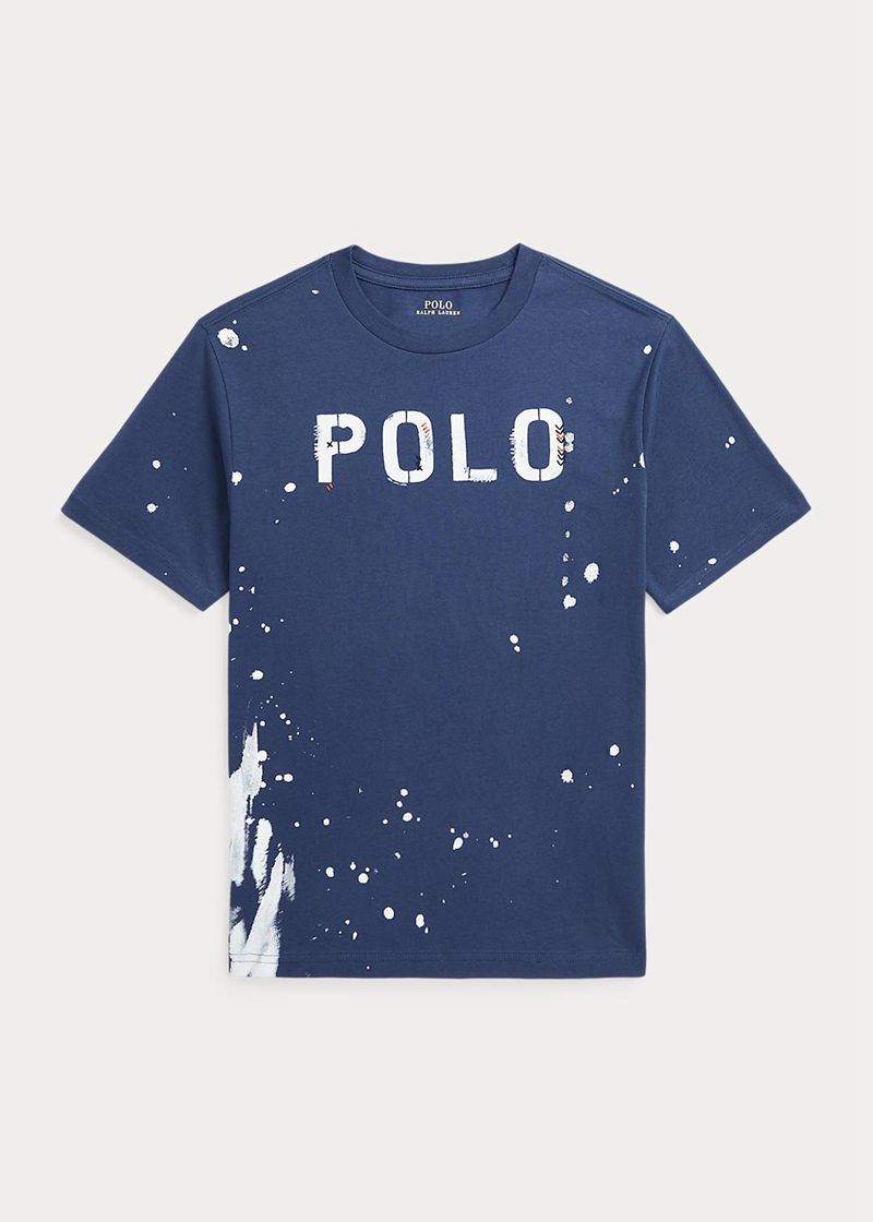 Camiseta Ralph Lauren Niño 6-14 Años Logo Cotton Jersey Chile Azul Marino QXUCY-2416